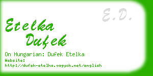 etelka dufek business card